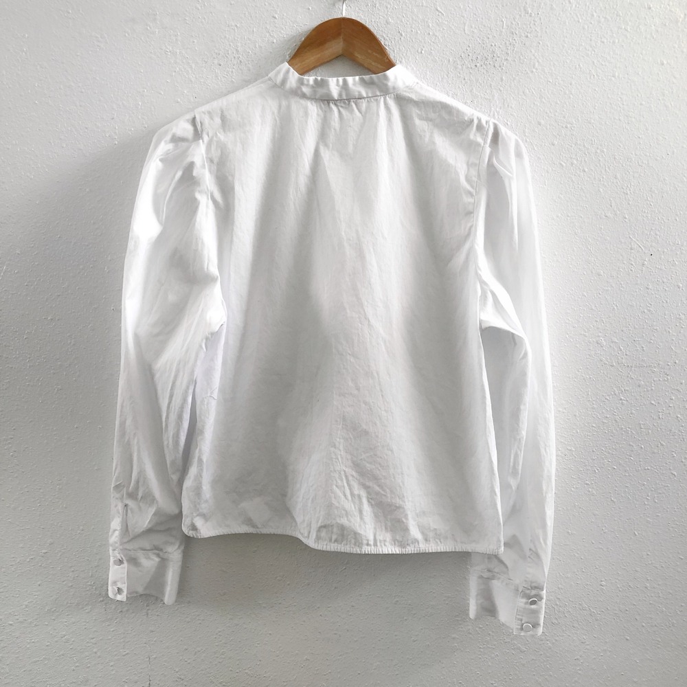 MADEWELL Paulina Cotton Poplin Band Collar Button-Up Shirt Size Medium - Picture 3 of 9